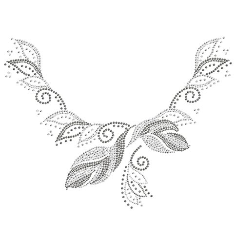 S1000478-CLR<br>Clear & Silver Leaves Scoop Neckline