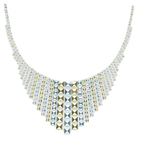 S100997-MIX  Gold and Silver Square Scoop Neckline