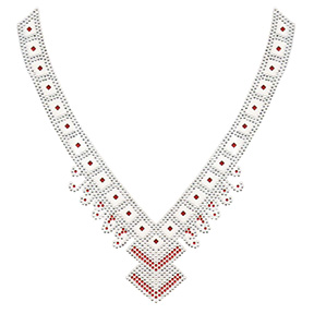 S100998-RED    Indian Crystal & Red V-Neckline