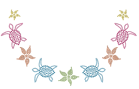 S101126-SCOOP  Tropical Sea Turtle Scoop Neckline