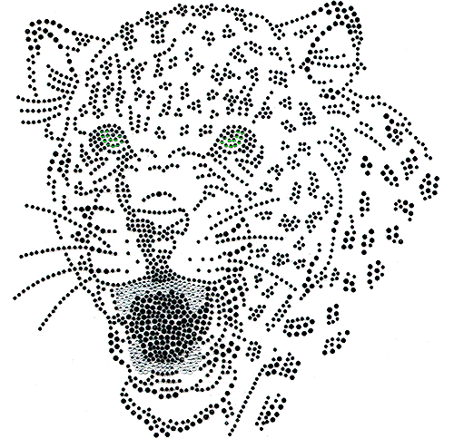S101287-BLK - Black Leopard Face