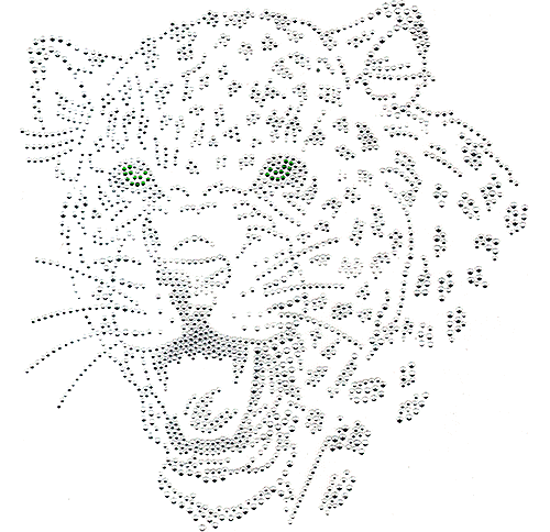 S101287-CLR - Crystal Leopard Face