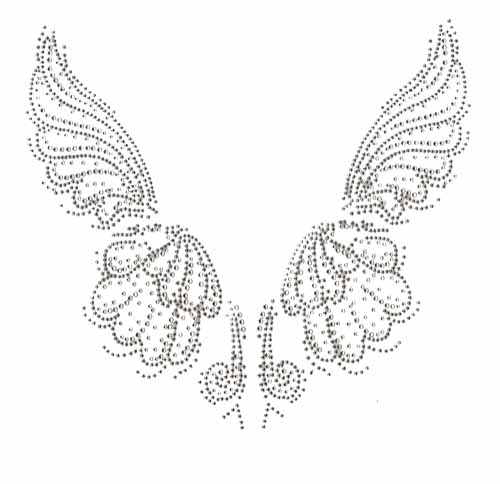 S101387M-SIL<br>Silver Shell/Butterfly Wings V-Neckline