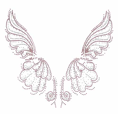 S101387M-PNK<br>Pink Shell/Butterfly Wings V-Neckline
