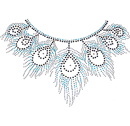S101394-TURQ<br>Peacock Sky Feathers Scoop-Neckline