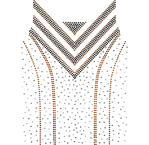 S102016 - Black & Gold Scoop-Neck & Chest