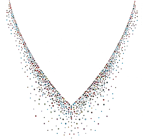 S8246-MIX-STUD<br>Scattered Multicolored V-Neckline