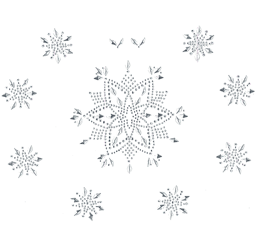 S1463<br>Clear & Silver Snowflakes 9pc Set