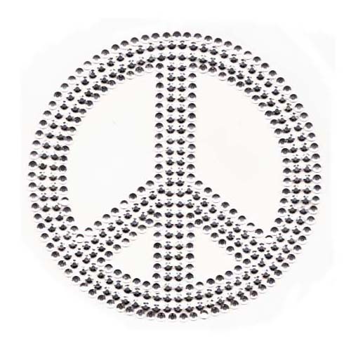 S2010L-LARGE 4 LINE   PEACE CRYSTAL STONES