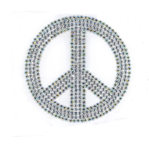 S2010LA- AB  PEACE SIGN WITH AB STONE EDGE