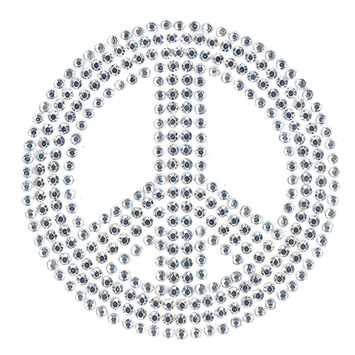 S2010S-SIL  - SMALL CLEAR/SILVER PEACE SIGN, SYMBOL, SYMBOLS
