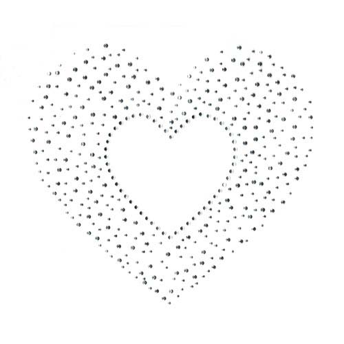 S2157L-CLR  LARGE CLEAR AND SILVER HEART