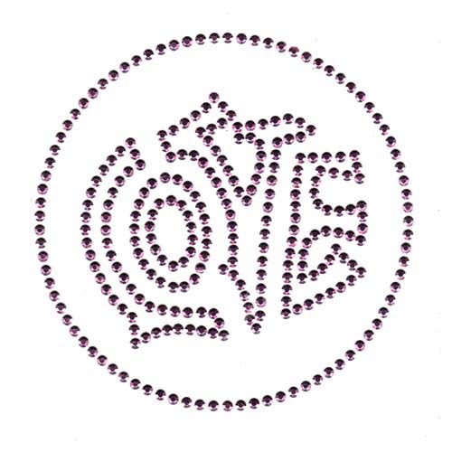 S2194PINK -WORD LOVE IN PINK IN A CIRCLE