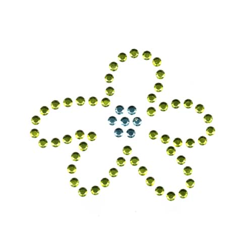 S2201A- Lime & blue flower
