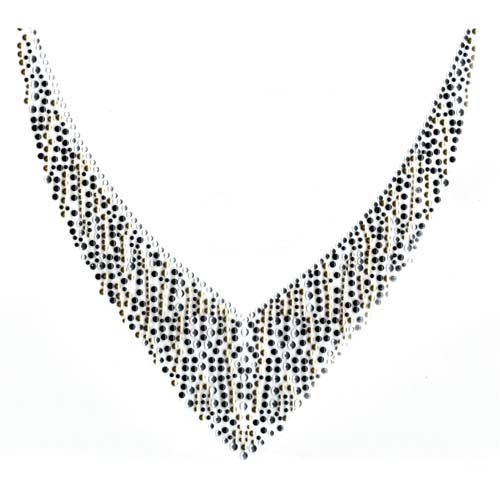 S2244-GLD<br>Gold Animal-Print V-Neckline