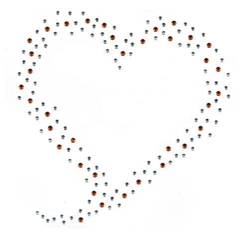 S2373LA -LARGE SILVER GOLD  OPEN HEART