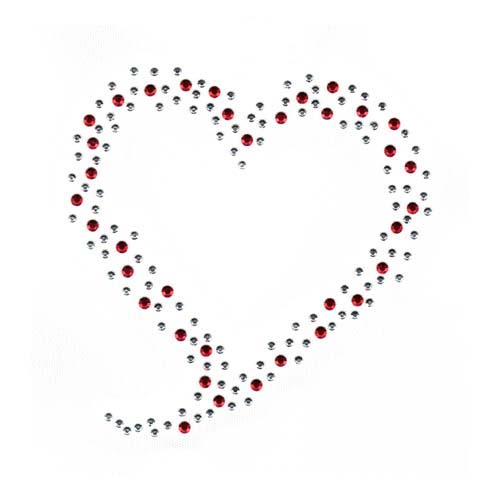 S2373SR-SMALL SILVER RED HEART
