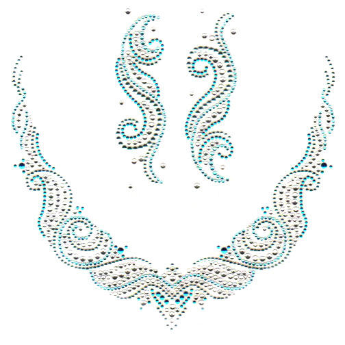S2792-AQUA<br>Aqua Wave V-Neck Decoration