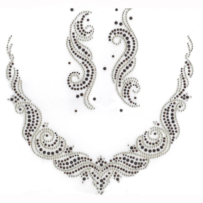 S2792STOPAZ-GL    Smoky Gold Wave V-Neck Decoration