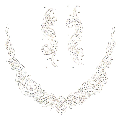 S2792CLR  Crystal Wave V-Neck Decoration