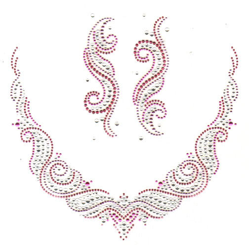 S2792PINK    Pink Wave V-Neck Decoration