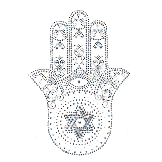 S5078LA-CLR -HAMSA LARGE CLEAR SILVER