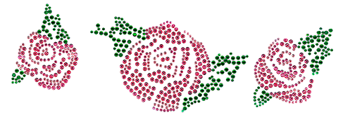 S2881F  Three Fuchsia Roses