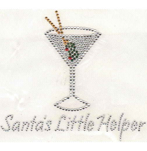 S3439-"SANTA'S LITTLE HELPER" WITH MARTINI,CHRISTMAS,HOLIDAYS
