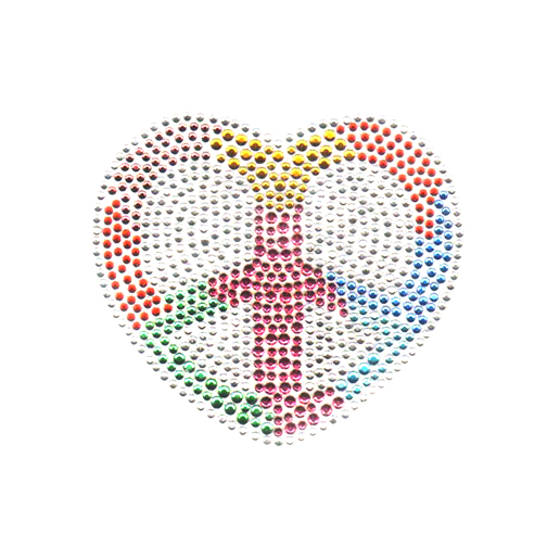 S3532-Multi-Colored Heart PEACE