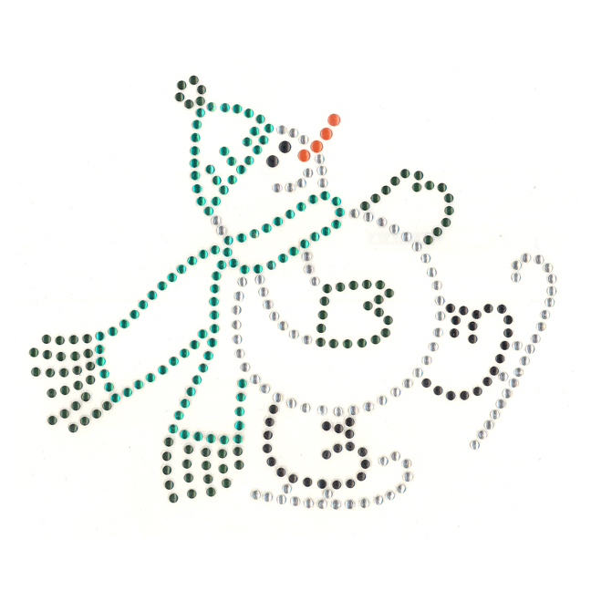 S3562- SKATING SNOWMAN DK. GREEN, GREE, SILVER, BLACK, & ORANGE