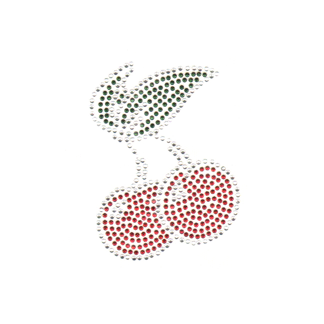 S3748L- LARGE CHERRY RED/GREEN STUD CRYSTAL STONE