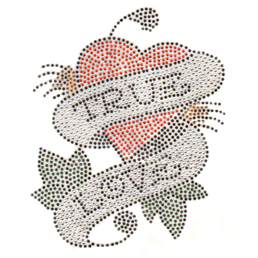 S3796- TRUE LOVE W/ HEART AND LEAVES, DESIGNER LOOKS, LEAF, HEAR