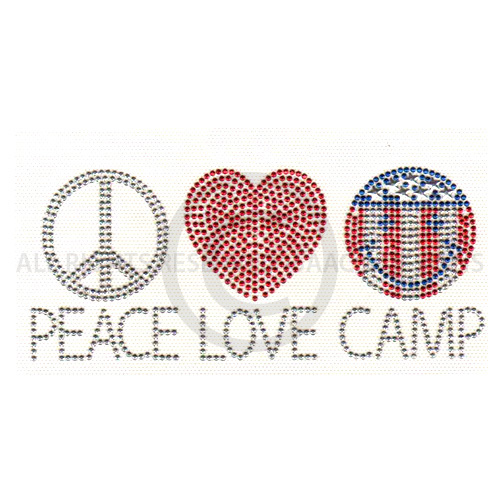 S3898- PEACE LOVE CAMP AMERICANA, HEART, SMILEY FACE, FLAG