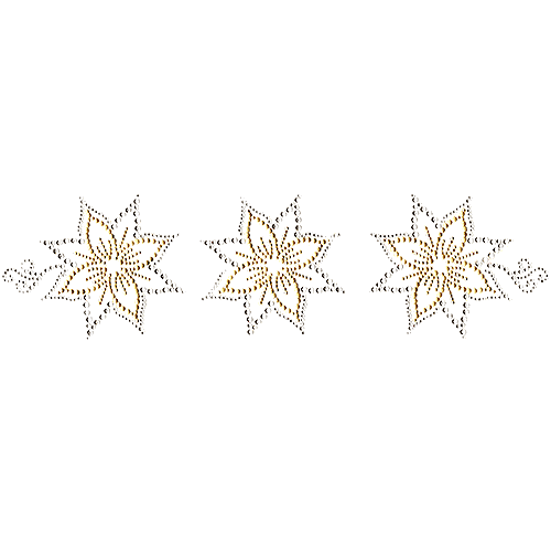 S3956-GLD<br>Clear & Gold Poinsettia Trio Set