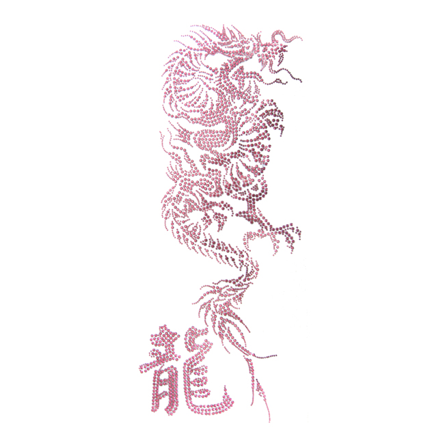 S4143P-  DRAGON WITH CHINESE LETTERS PINK STUD