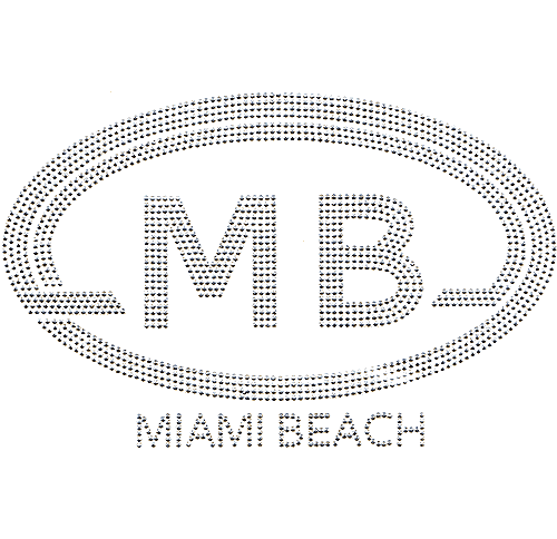 S4562-MBE<br>Large Silver Oval Miami Beach Monogram