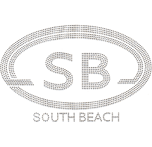 S4562SB<br>Large Silver Oval South Beach Monogram