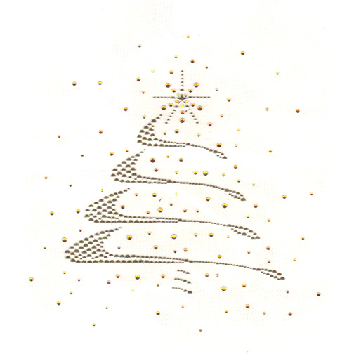 S4598- GOLD CHRISTMAS TREE, HOLIDAY, HOLIDAYS