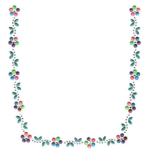 S4681<br>Multicolor Marbled Flowers & Leaves Square neckline