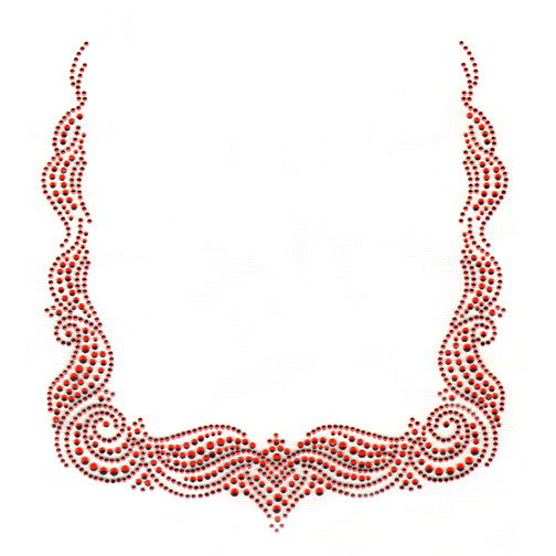 S4761RED-RED WAVE SQUARE NECKLINE, (8-26)