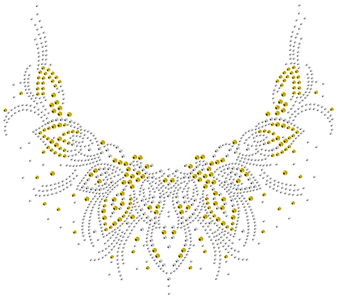 S4874-GLD   Gold Leaves Scoop Neckline