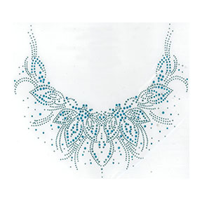 S4874BLUE  Aquamarine Leaves Scoop Neckline