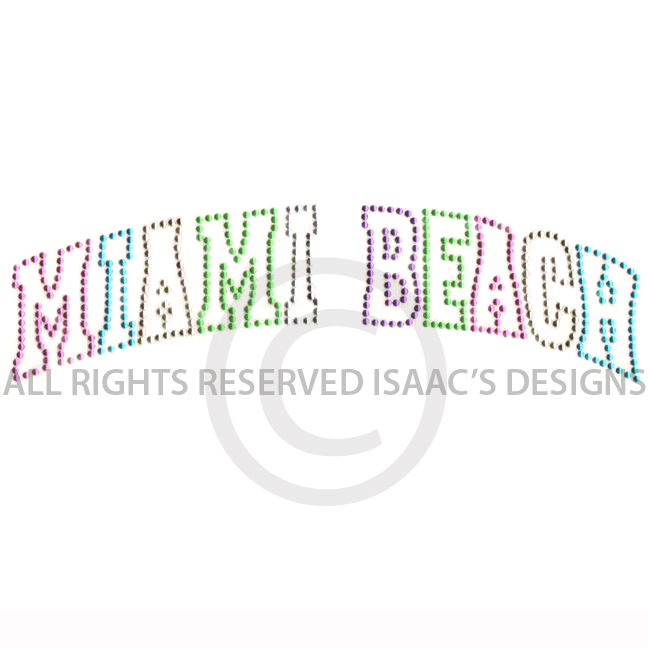 S5039-MIAMI BEACH MULTICOLOR, PHRASES, LETTERS, WORDS