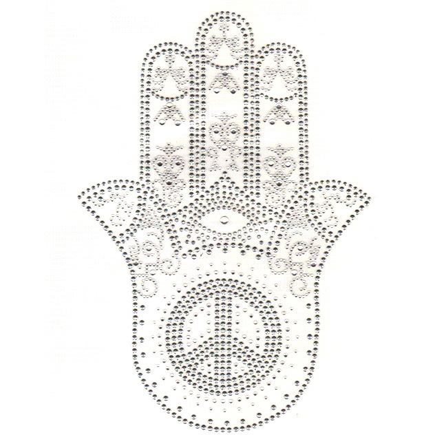 S5043B- SILVER HAMSA WITH PEACE SIGN, SYMBOL, SYMBOLS