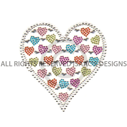 S5810M-  MEDIUM MULTICOLORED HEART, HEARTS, VALENTINE, VALENTI