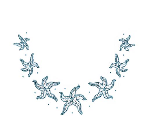 S5923AQUA  Aquamarine Starfish Scoop-Neckline