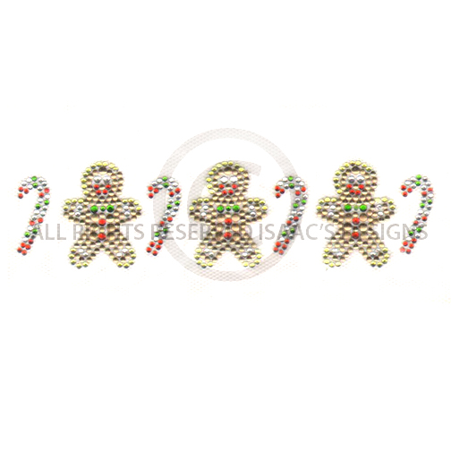 S6245S<br>Small Gingerbread Men & Candy Canes Strip