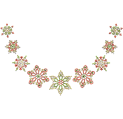 S6255-REG<br>Christmas-colored Snowflakes Scoop Neckline