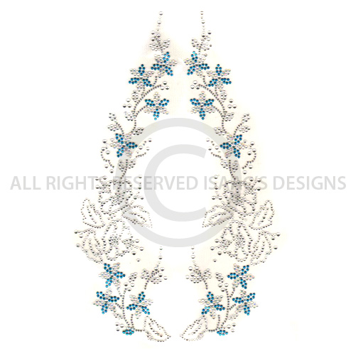 S6320-AQUA<br>Aqua Flowers & Leafs Decor Set