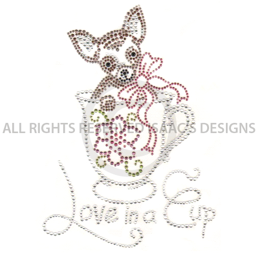 S6392- CHIHUAHUA DOG IN A TEA CUP, DOGS, ANIMAL, ANIMALS